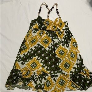Stylish Yellow and Green Junior Dress